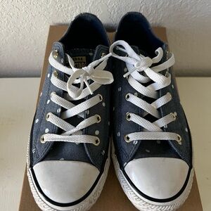 Converse Kids Blue Polka Dot Sneakers